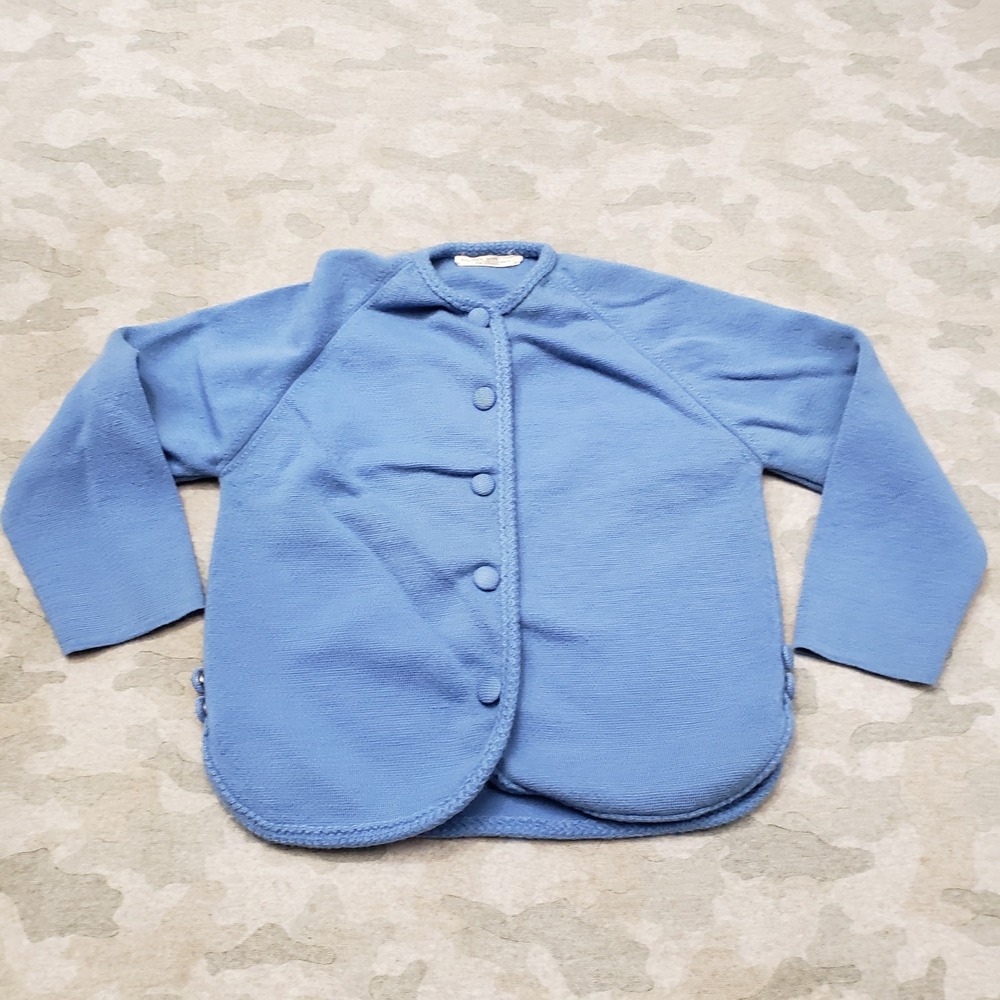 Vintage Unbranded Sweater Youth Girls‎ Large Blue Button Long Sleeve